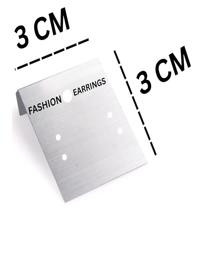 ST logo 100 Pcs Plastic Jewelry Earring Display Cards Ear Stud Plastic Earring Card Holder Jewelry Organizer Jewelry Packaging DIY Holder (100 Pcs silver) - Image 3